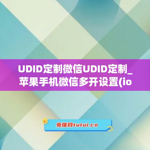 UDID定制微信UDID定制_苹果手机微信多开设置(ios多功能微信)