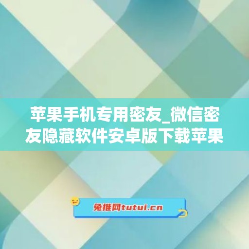 苹果手机专用密友_微信密友隐藏软件安卓版下载苹果版(苹果手机微信密友下载什么软件)