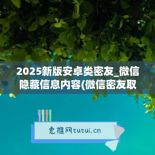 2025新版安卓类密友_微信隐藏信息内容(微信密友取消隐藏)