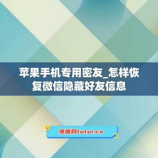 苹果手机专用密友_怎样恢复微信隐藏好友信息