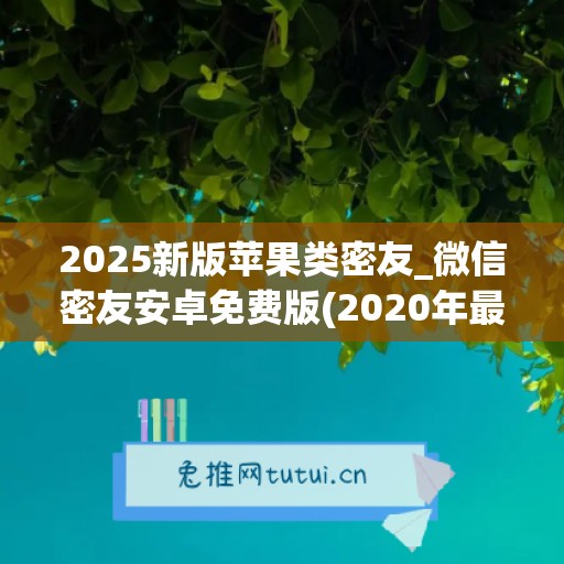 2025新版苹果类密友_微信密友安卓免费版(2020年最新微信密友版苹果版)