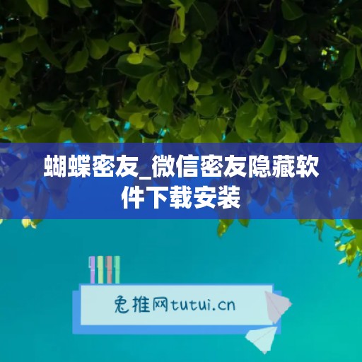蝴蝶密友_微信密友隐藏软件下载安装
