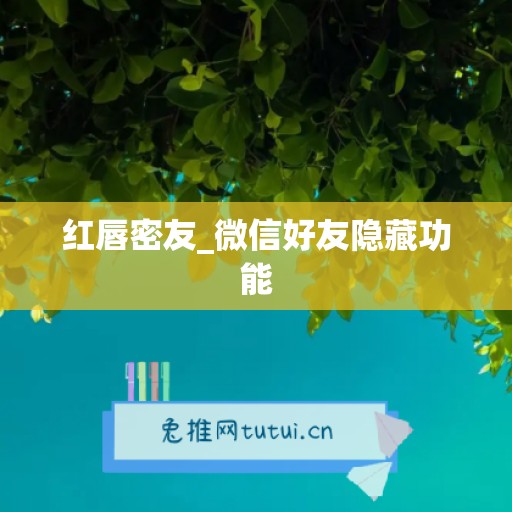 红唇密友_微信好友隐藏功能