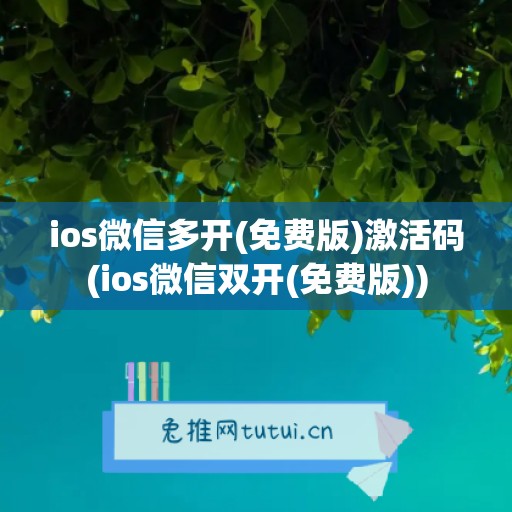 ios微信多开(免费版)激活码(ios微信双开(免费版))